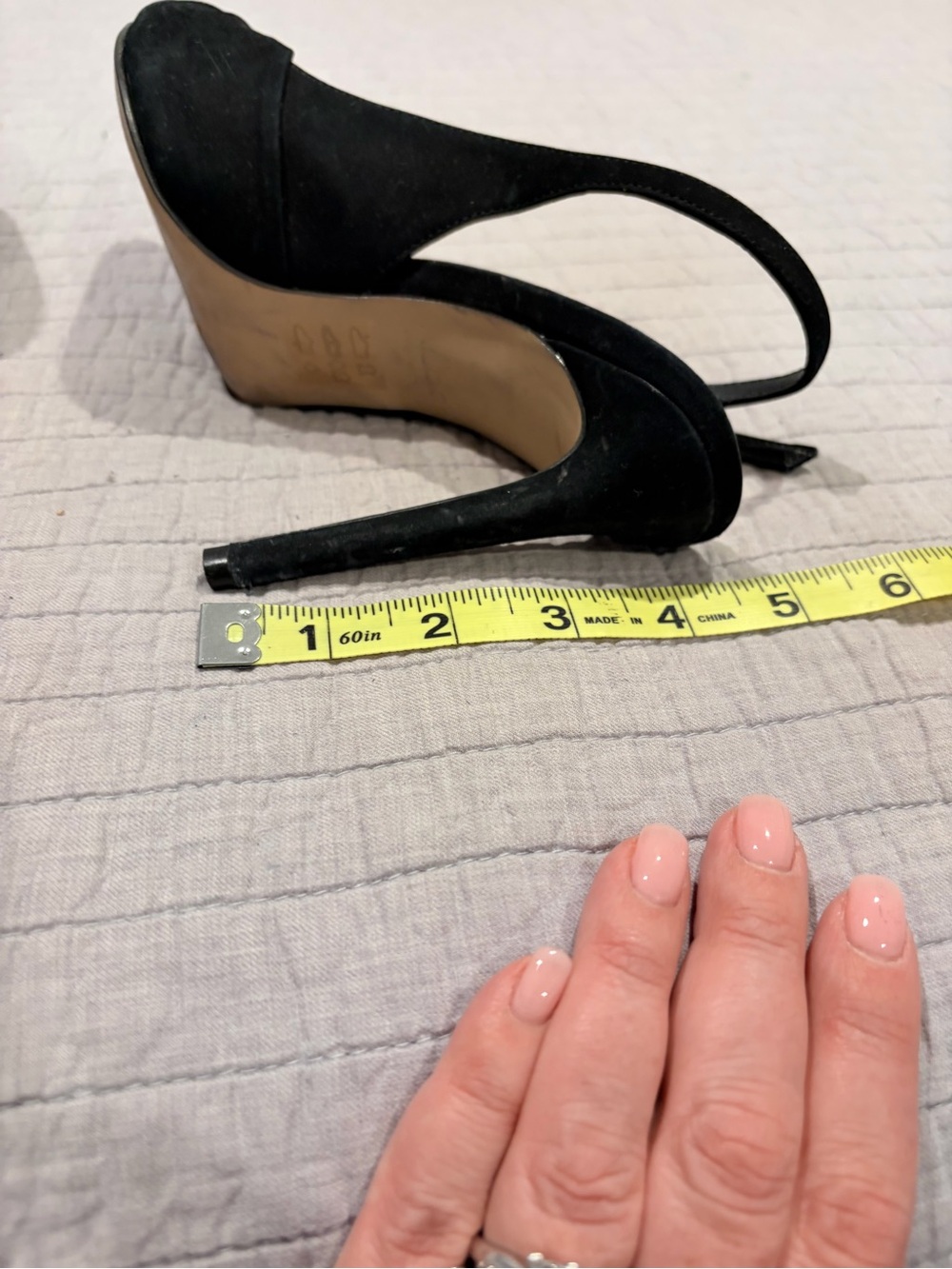 ALDO Black Faux Suede Bow Slingback Heels Pointed Toe Stiletto Pumps Size 7.5 - Picture 6 of 7